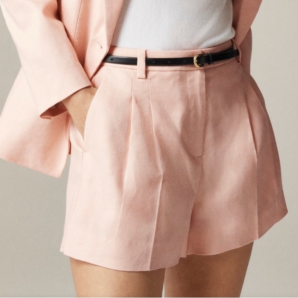 NWT 16 J. Crew women’s Lucia shorts stretch linen pink